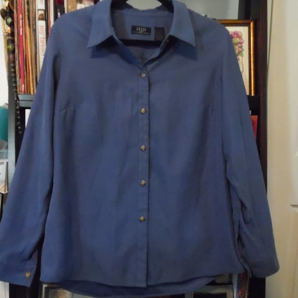 CRAZY HORSE(LIZ) BUTTON DOWN BLOUSE SZ MEDIUM - Picture 1 of 3